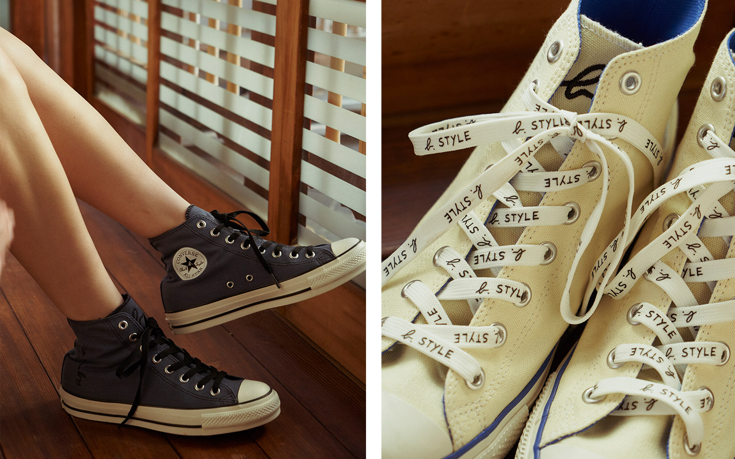 agnes b. x CONVERSE ハイカット　ホワイト　アイボリー